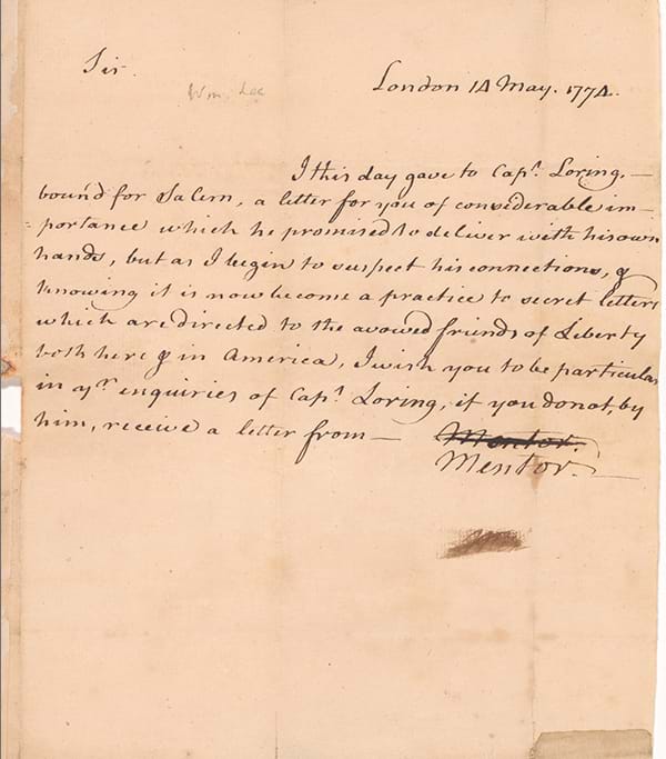 William Lee Letter